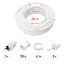 Illumination assembly-set E27, white, 20 m, 20 lamp holders