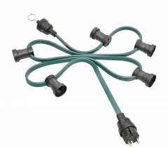 Illumination cord-sets E27, green, 9,4 m, 60 lamp holders