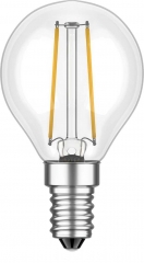 LED filament lamp E14, 0.6W drop shaped, clear