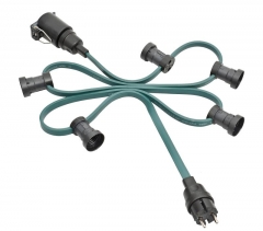 Illumination cord-sets E27, green, 7,65 m, 15 lamp holders