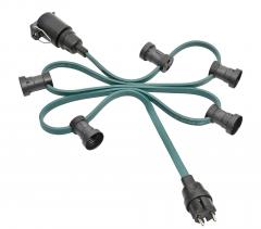 Illumination chain extension E27, green, 30 m, 45 lamp holders