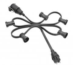 Illumination chain extension E27, black, 40 m, 60 lamp holders