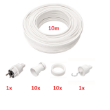 Illumination assembly-set E27, white, 10 m, 10 lamp holders