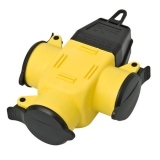 Rubber 3-way-coupler IP44 yellow/black