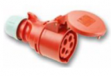 CEE connector 5-pin 16A/400V~ red