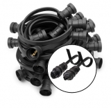 Illumination RST-extension E27, black, 40 m, 60 lamp holders with Wieland RST-Classic-connectors