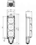 Steckdosenleiste 3-fach mit Deckel  IP44 schwarz