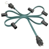 Illumination cord-sets E14, green, 10 m, 10 lamp holders