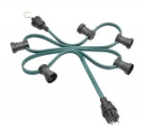 ILLU-Lichterkette E27, gr�n, 14,40 m, 14 Fassungen